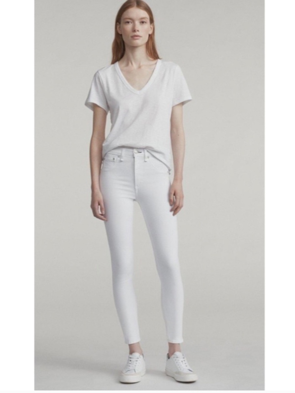 NWT rag & bone High Rise Ankle Skinny White Skinny Jeans 29